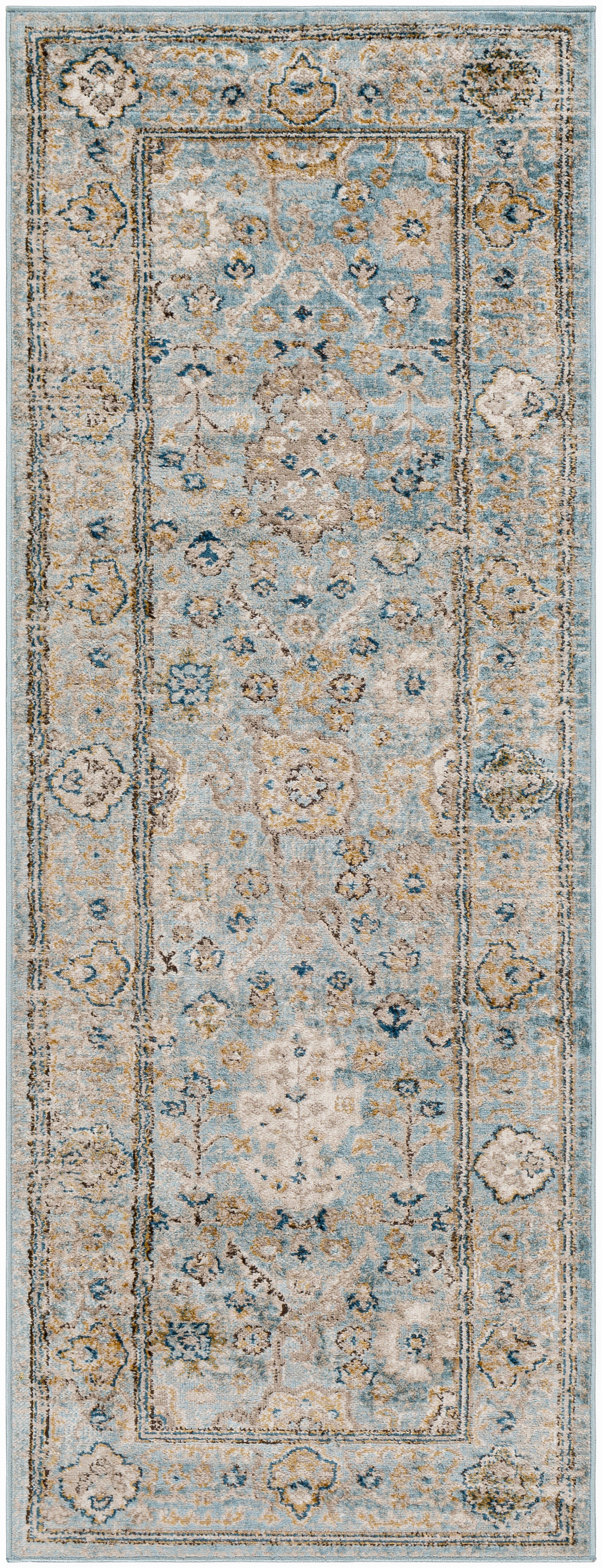 Surya Pertek Ptk-2307 Deep Teal, Gray, Taupe, Dark Brown, Dark Blue Area Rug