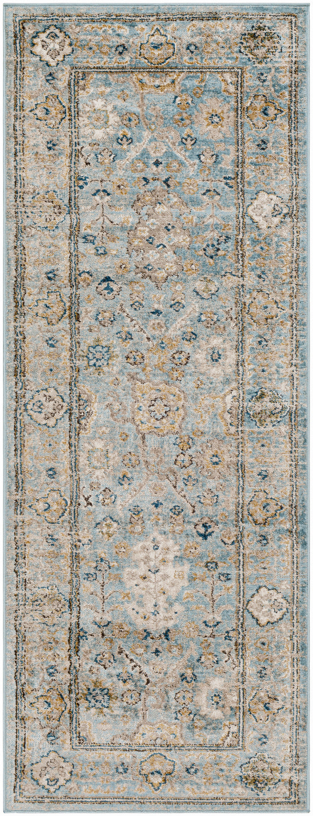 Surya Pertek Ptk-2307 Deep Teal, Gray, Taupe, Dark Brown, Dark Blue Rug.