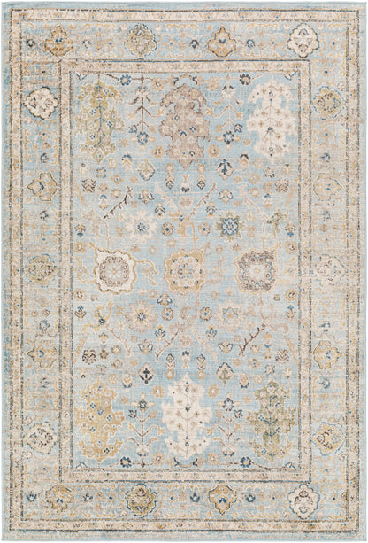 Surya Pertek Ptk-2307 Deep Teal, Gray, Taupe, Dark Brown, Dark Blue Area Rug