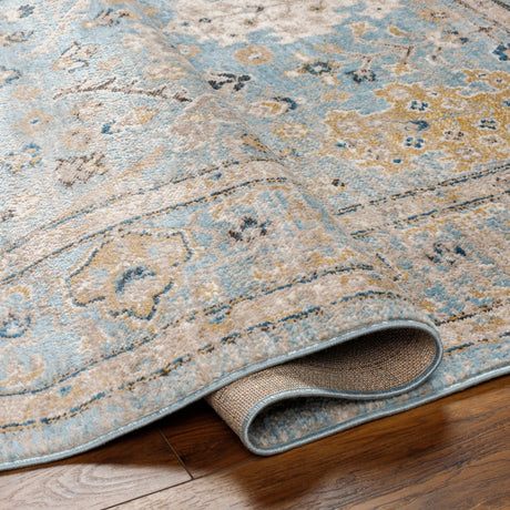 Surya Pertek Ptk-2307 Deep Teal, Gray, Taupe, Dark Brown, Dark Blue Rug.