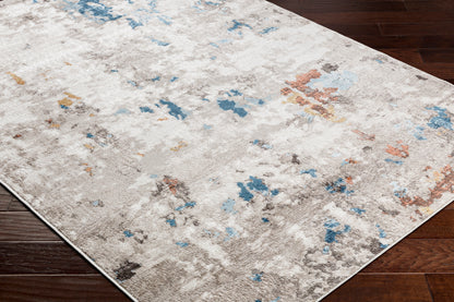 Surya Pertek Ptk-2308 Taupe, Gray, Burnt Orange, Deep Teal, Dark Blue Area Rug