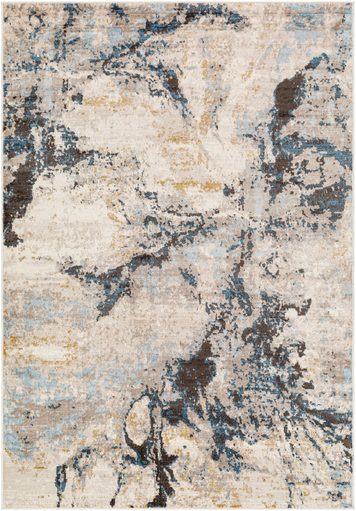 Surya Pertek Ptk-2309 Taupe, Gray, Dark Blue, Deep Teal, Black Rug.