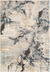 Surya Pertek Ptk-2309 Taupe, Gray, Dark Blue, Deep Teal, Black Rug.