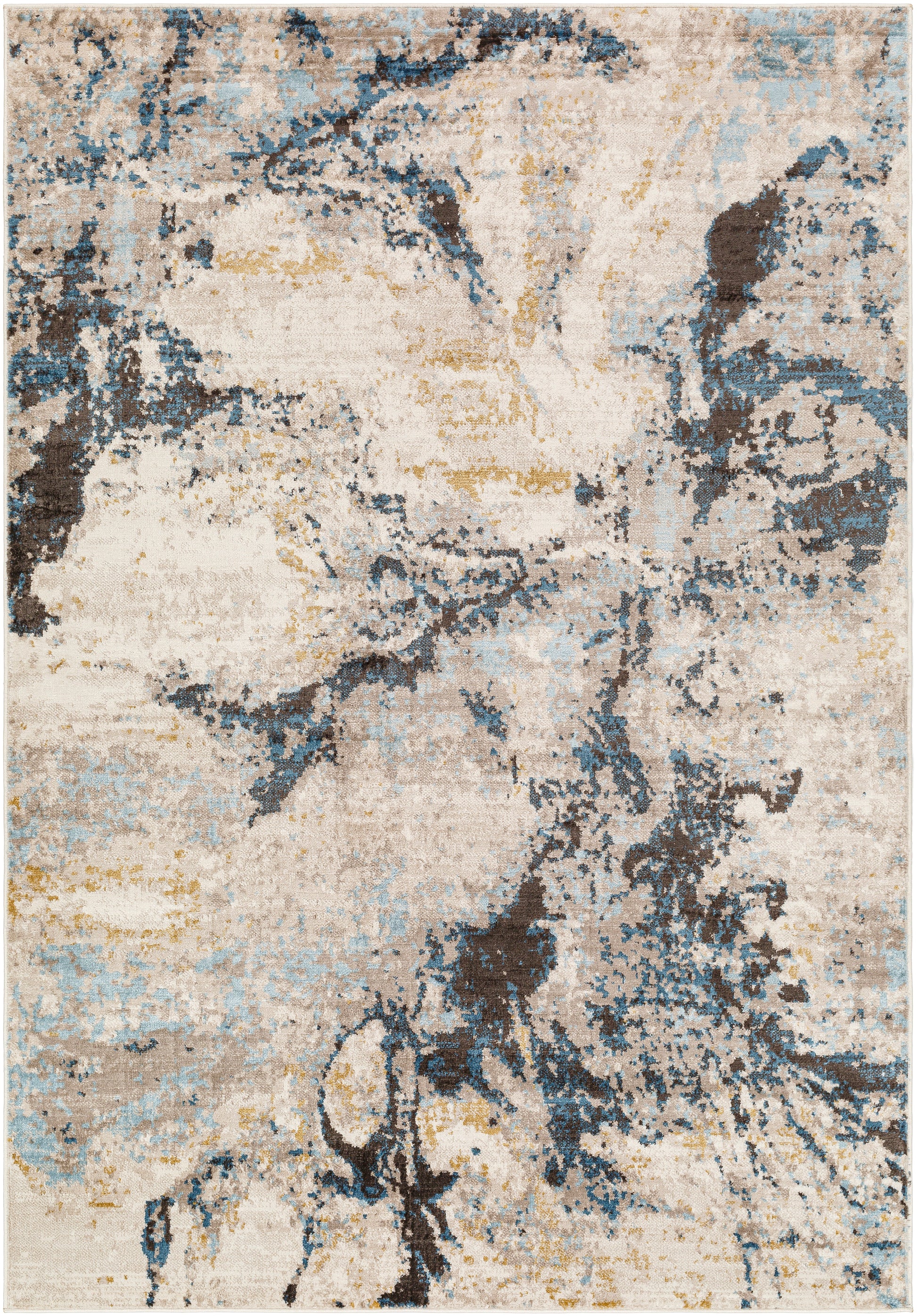 Surya Pertek Ptk-2309 Taupe, Gray, Dark Blue, Deep Teal, Black Area Rug