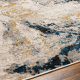 Surya Pertek Ptk-2309 Taupe, Gray, Dark Blue, Deep Teal, Black Rug.