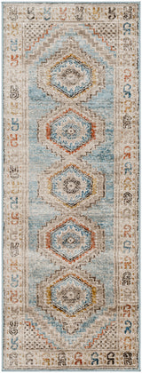 Surya Pertek Ptk-2310 Deep Teal, Taupe, Gray, Dark Blue, Burnt Orange Rug.