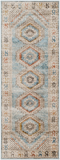 Surya Pertek Ptk-2310 Deep Teal, Taupe, Gray, Dark Blue, Burnt Orange Area Rug