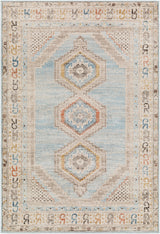 Surya Pertek Ptk-2310 Deep Teal, Taupe, Gray, Dark Blue, Burnt Orange Rug.