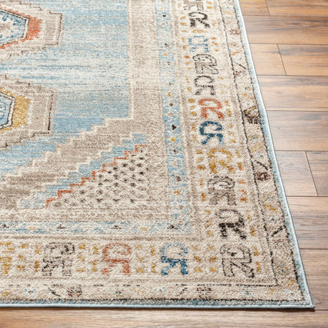 Surya Pertek Ptk-2310 Deep Teal, Taupe, Gray, Dark Blue, Burnt Orange Rug.