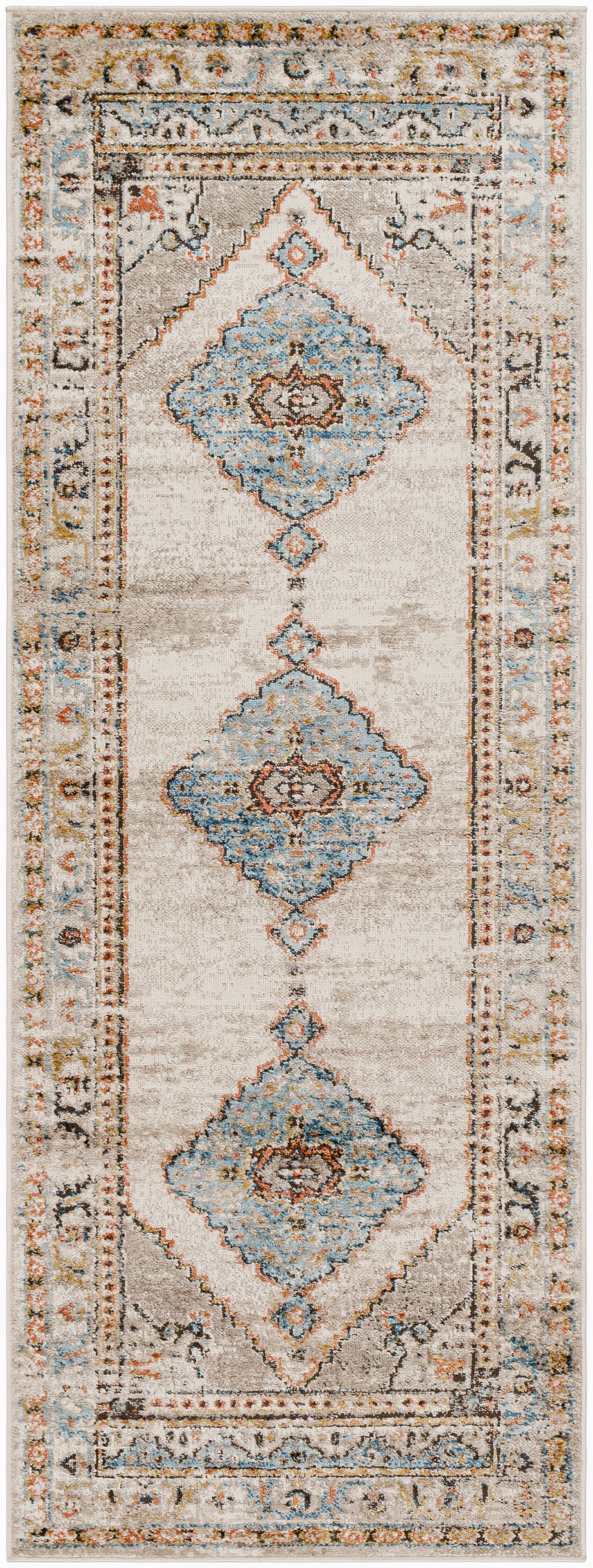 Surya Pertek Ptk-2311 Taupe, Gray, Deep Teal, Burnt Orange, Dark Brown Rug.