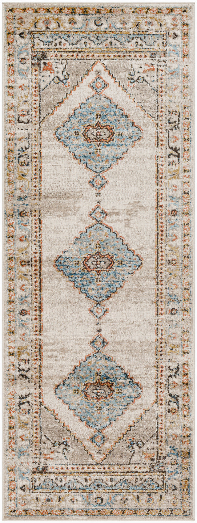 Surya Pertek Ptk-2311 Taupe, Gray, Deep Teal, Burnt Orange, Dark Brown Rug.
