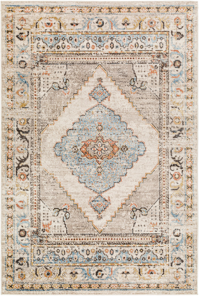 Surya Pertek Ptk-2311 Taupe, Gray, Deep Teal, Burnt Orange, Dark Brown Rug.