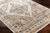 Surya Pertek Ptk-2311 Taupe, Gray, Deep Teal, Burnt Orange, Dark Brown Rug.