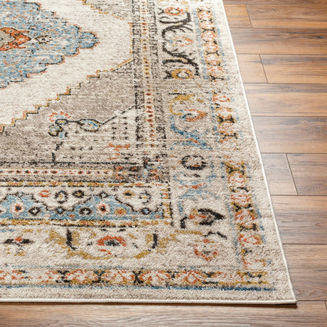 Surya Pertek Ptk-2311 Taupe, Gray, Deep Teal, Burnt Orange, Dark Brown Rug.