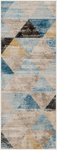 Surya Pertek Ptk-2312 Gray, Deep Teal, Dark Blue, Dark Brown, Black Area Rug