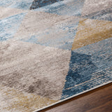 Surya Pertek Ptk-2312 Gray, Deep Teal, Dark Blue, Dark Brown, Black Rug.