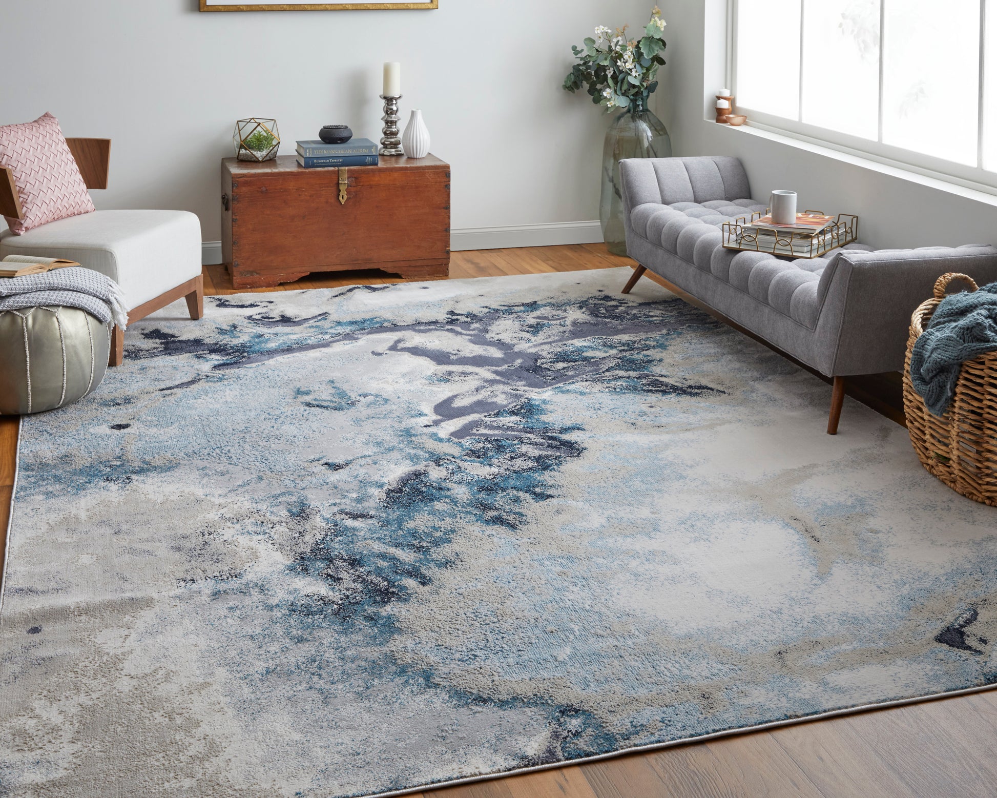 Feizy Astra Ara39L4F Blue/Gray/Ivory Area Rug