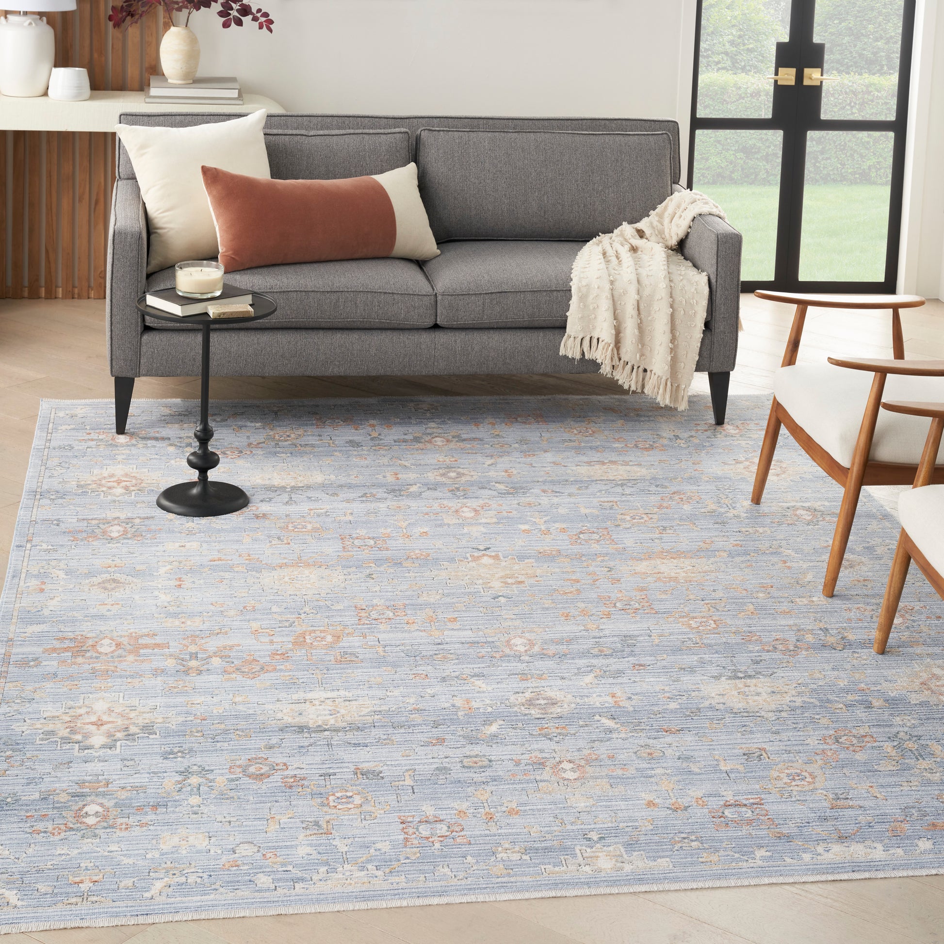 Nourison Elegant Heirlooms Elh02 Blue Ivory Area Rug