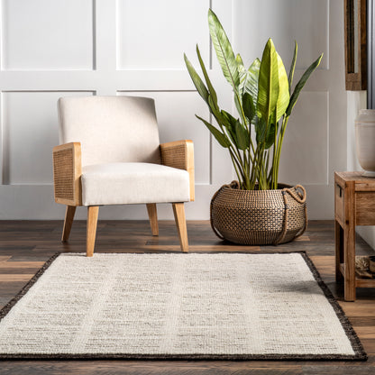 Nuloom Aemilie Casual Striped Veck01A Ivory Area Rug