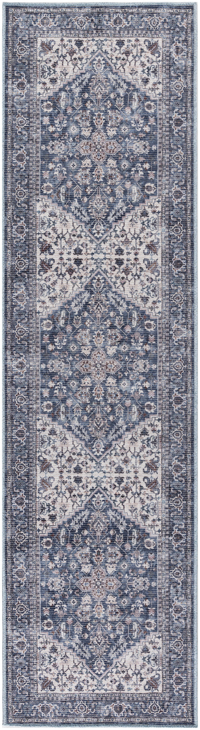 Nourison Machine Washable Series 1 X Nicole Curtis Sr104 Navy Ivory Area Rug