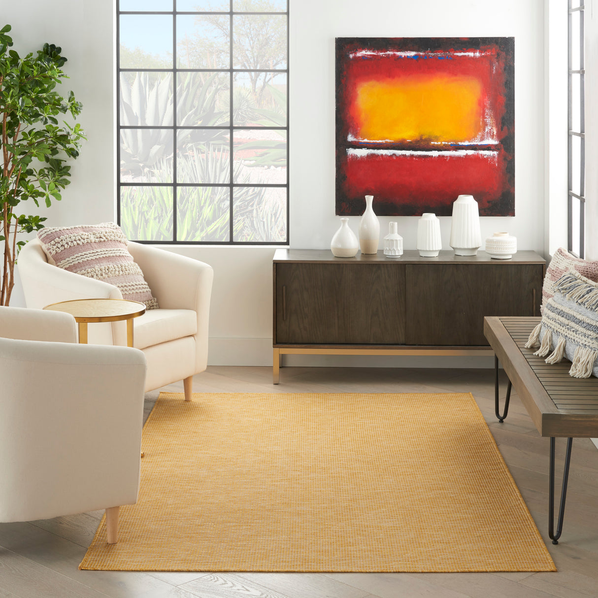 Nourison Positano Pos01 Yellow Rugs