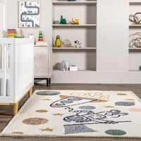 Nuloom Caree Astronaut Kids Kkpl05A Beige Area Rug