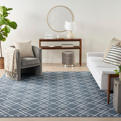 Nourison Modern Lines Mol01 Denim Area Rug