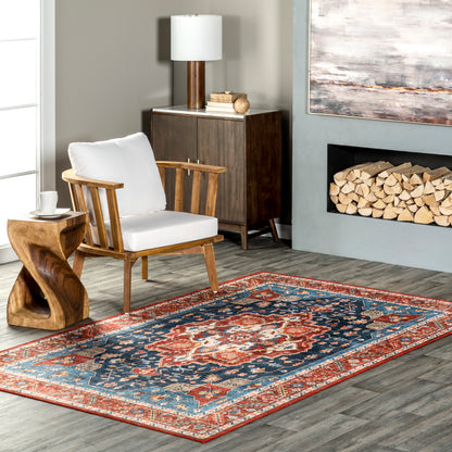 Nuloom Hera Medallion Hjth01B Blue Area Rug