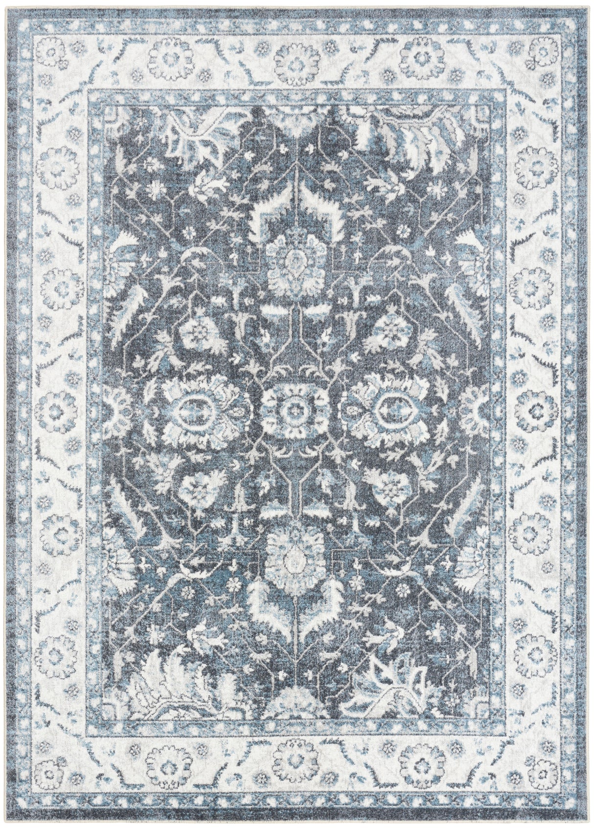 Nourison Astra Machine Washable ASW20 Machine Made Slate Rug