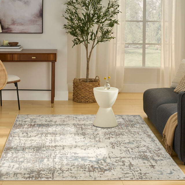 Nourison Quarry QUA17 Machine Made Ivory, Beige Rug