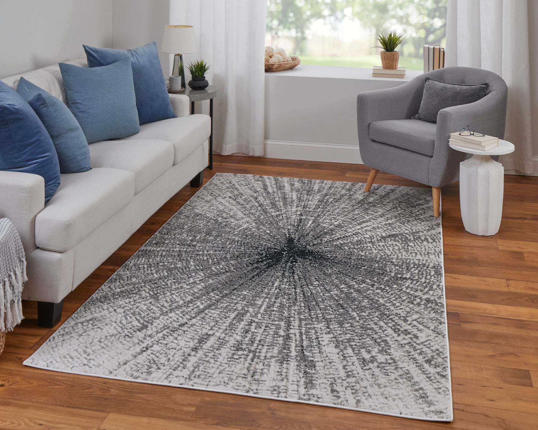 Feizy Micah 69439Ltf Ivory/Gray/Blue Area Rug