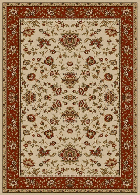 Radici Como 1597 Ivory / Brick Rugs.