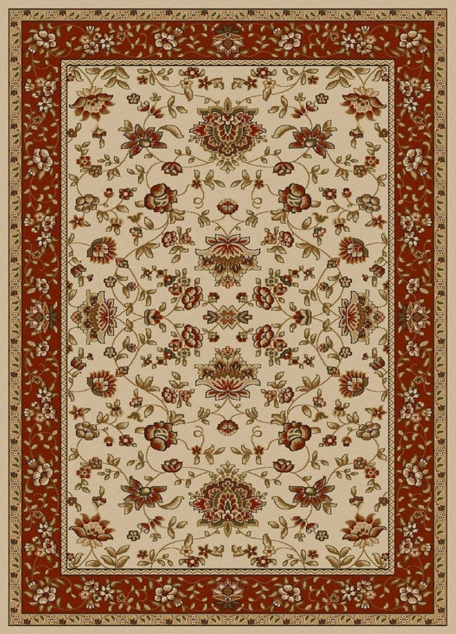 Radici Como 1597 Ivory / Brick Rugs.