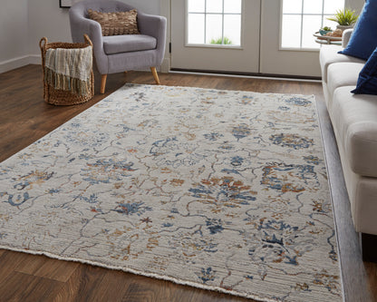 Feizy Kaia Kai39Gpf Ivory/Orange/Blue Area Rug