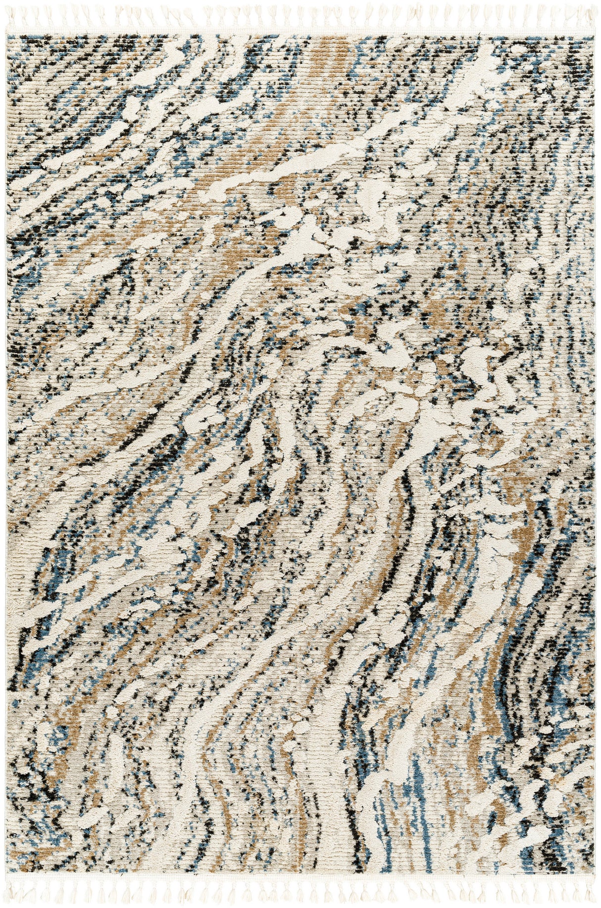 Surya Rudy Rdy-2302 Gray, Ivory, Cream, Navy, Charcoal, Medium Brown Rug.