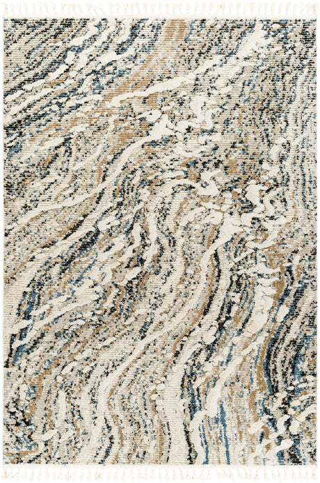 Surya Rudy Rdy-2302 Gray, Ivory, Cream, Navy, Charcoal, Medium Brown Rug.