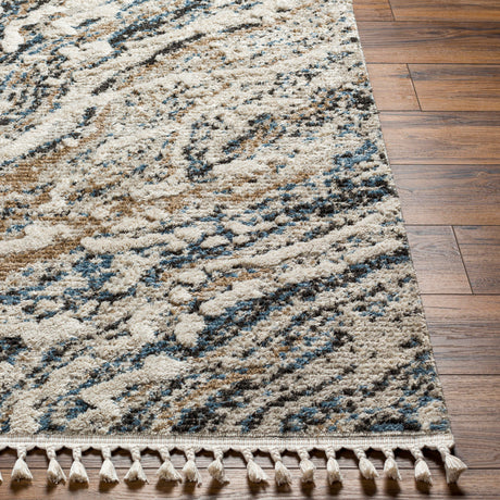 Surya Rudy Rdy-2302 Gray, Ivory, Cream, Navy, Charcoal, Medium Brown Rug.