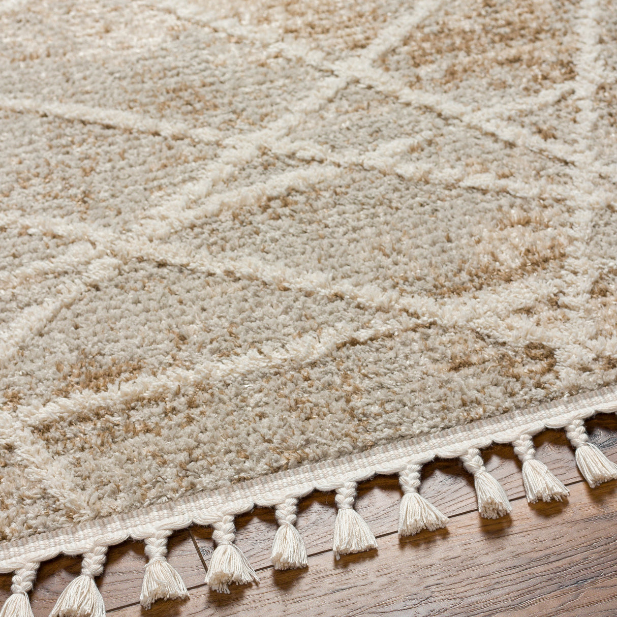 Surya Rudy Rdy-2308 Gray, Medium Gray, Light Beige, Medium Brown, Cream Rug.