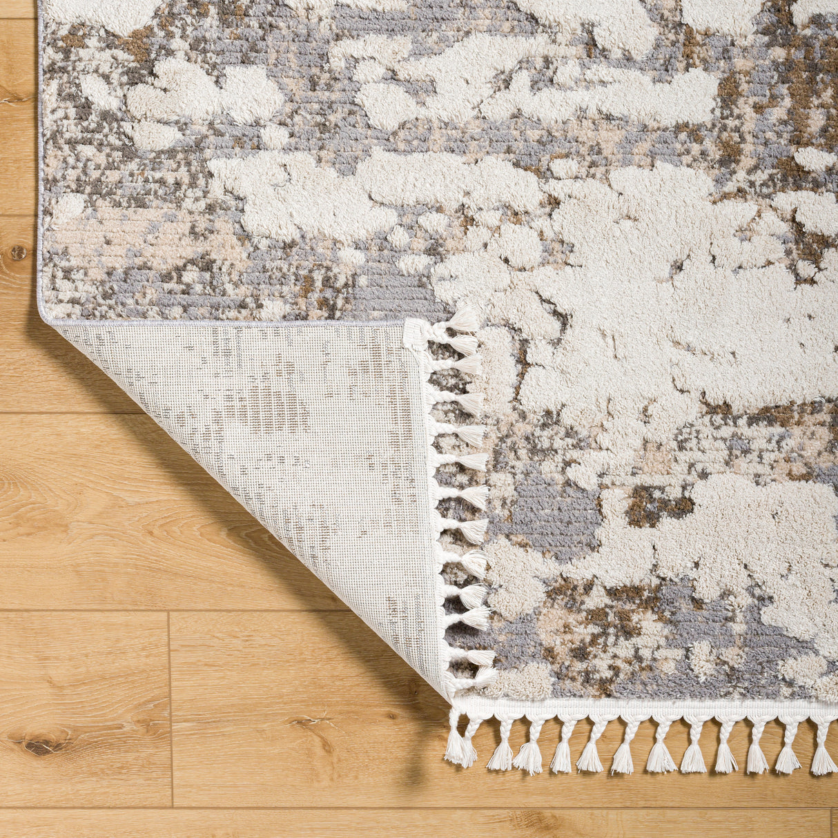 Surya Rudy Rdy-2309 Gray, Cream, Light Beige, Ivory, Charcoal, Medium Brown Rug.