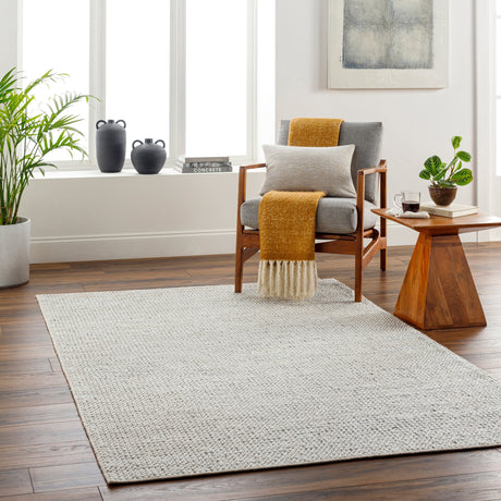 Surya Reika Rek-2300 Off-White, Light Slate, Black Rug.