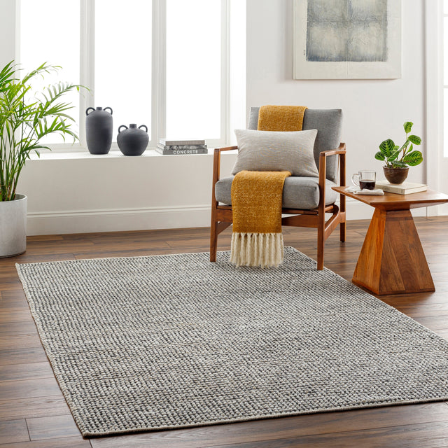 Surya Reika Rek-2302 Off-White, Charcoal, Beige Rug.