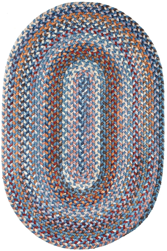 Rhody Rug Astoria AS92 Blue Dragon Braided Rug - Oval