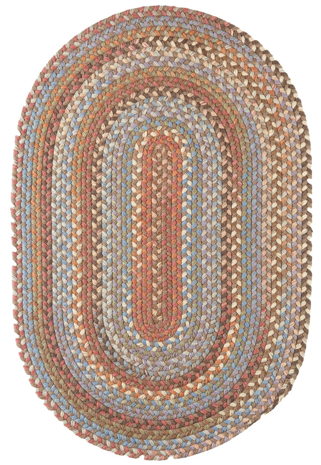 Rhody Rug Bar Harbor BH37 Mocha Braided Rug - Oval