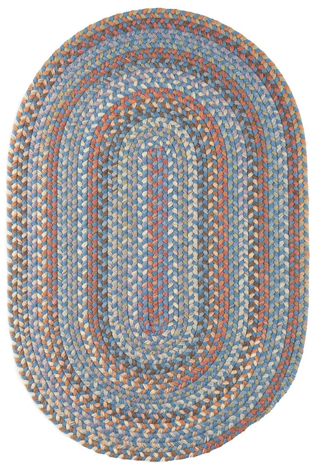 Rhody Rug Bar Harbor BH97 Bluestone Braided Rug - Oval
