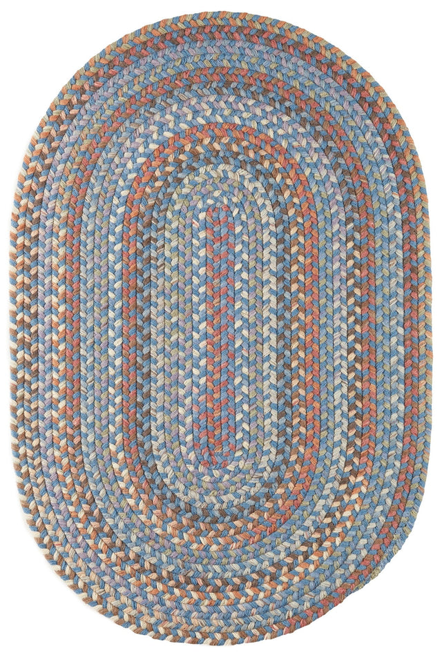 Rhody Rug Bar Harbor BH97 Bluestone Braided Rug - Oval