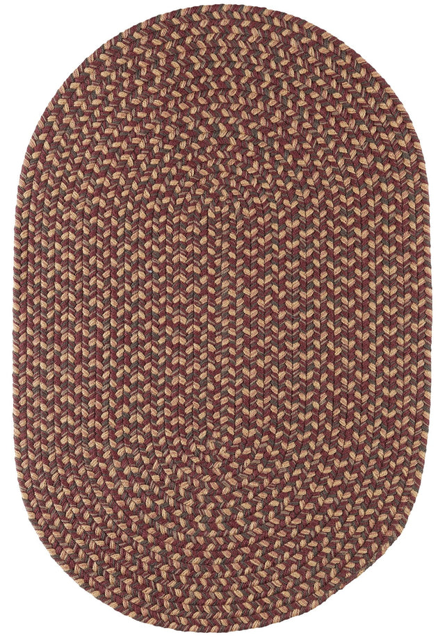 Rhody Rug Camden CD46 Garnet Braided Rug - Oval