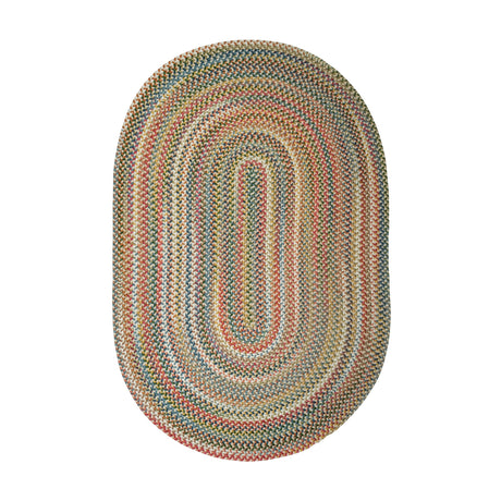 Rhody Rug Country Jewel CJ55 Champagne Braided Rug - Oval