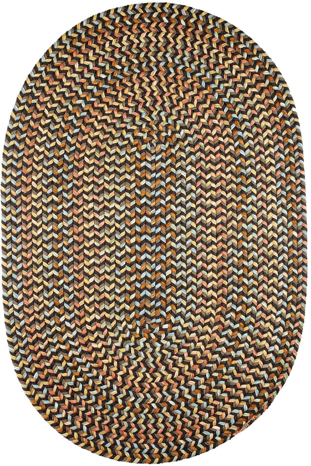 Rhody Rug Cypress CY37 Brown Velvet Braided Rug - Oval