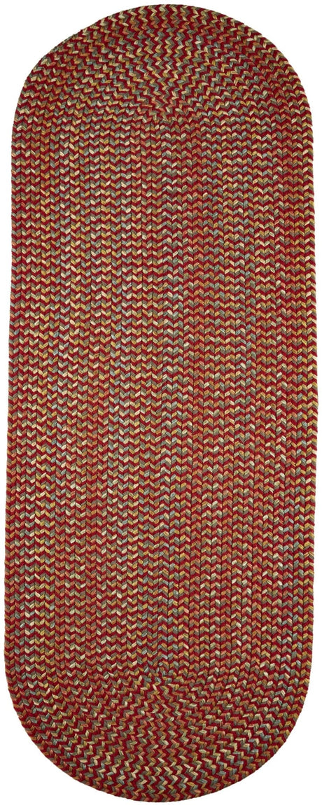 Rhody Rug Cypress CY47 Brilliant Red Braided Rug - Runner