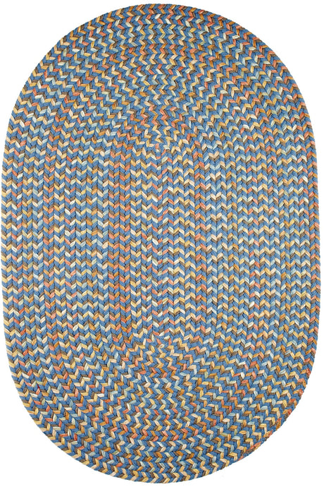 Rhody Rug Cypress CY97 Marina Blue Braided Rug - Oval